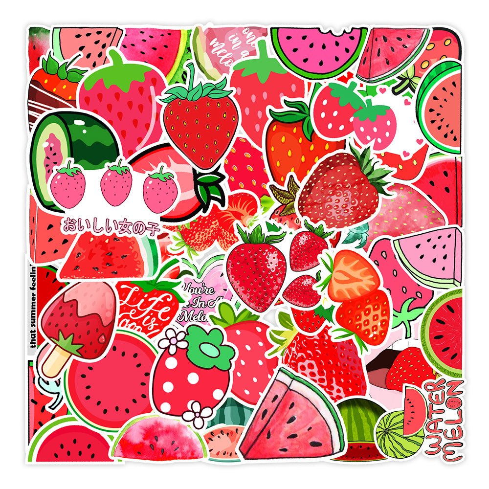 Strawberry Themed Stickers 50 Pack