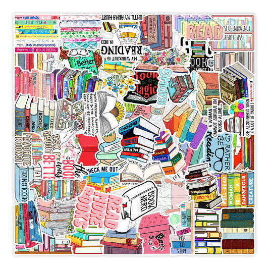 Book Themed Stickers - 50 Pack