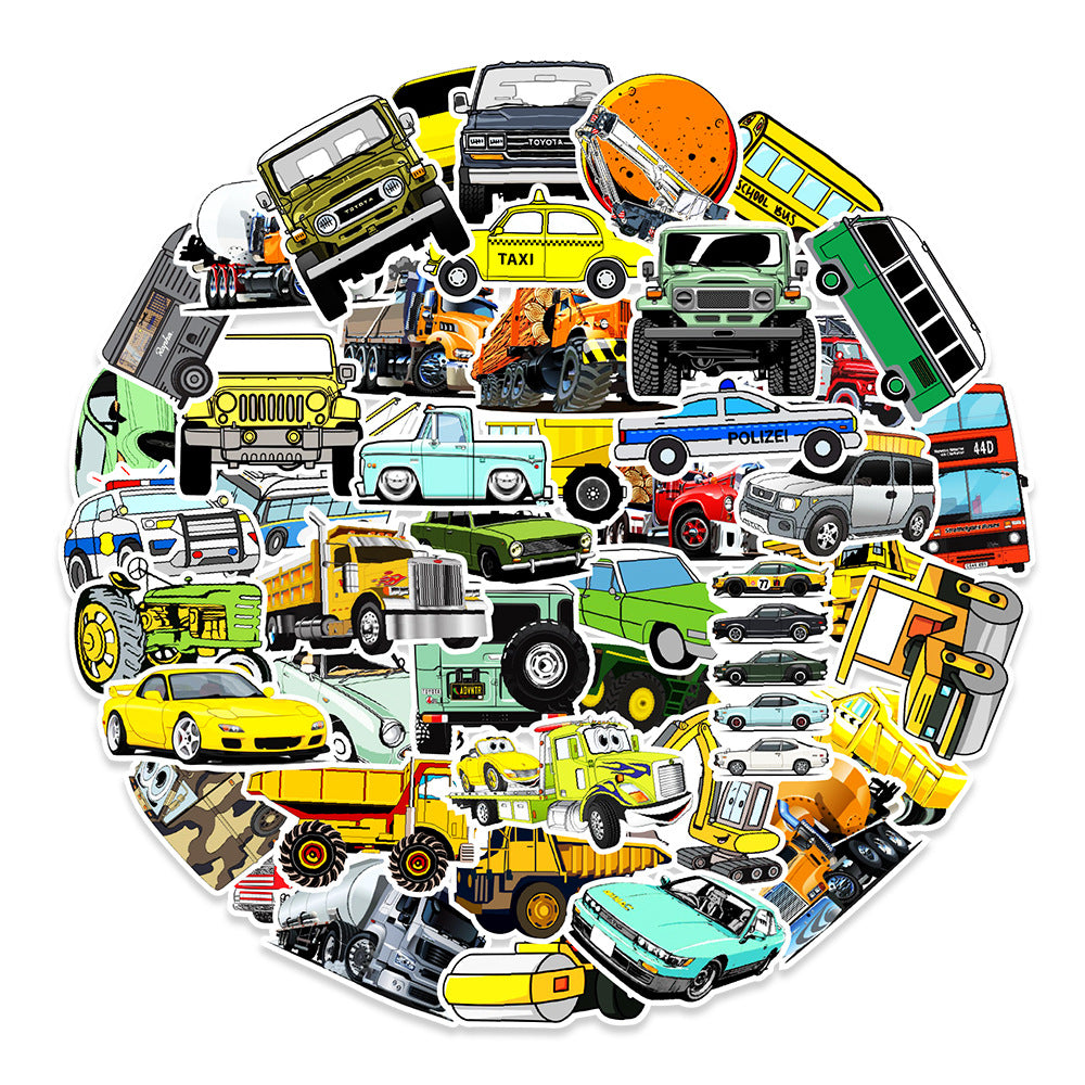 Car Themed Sticker - 50 Pack