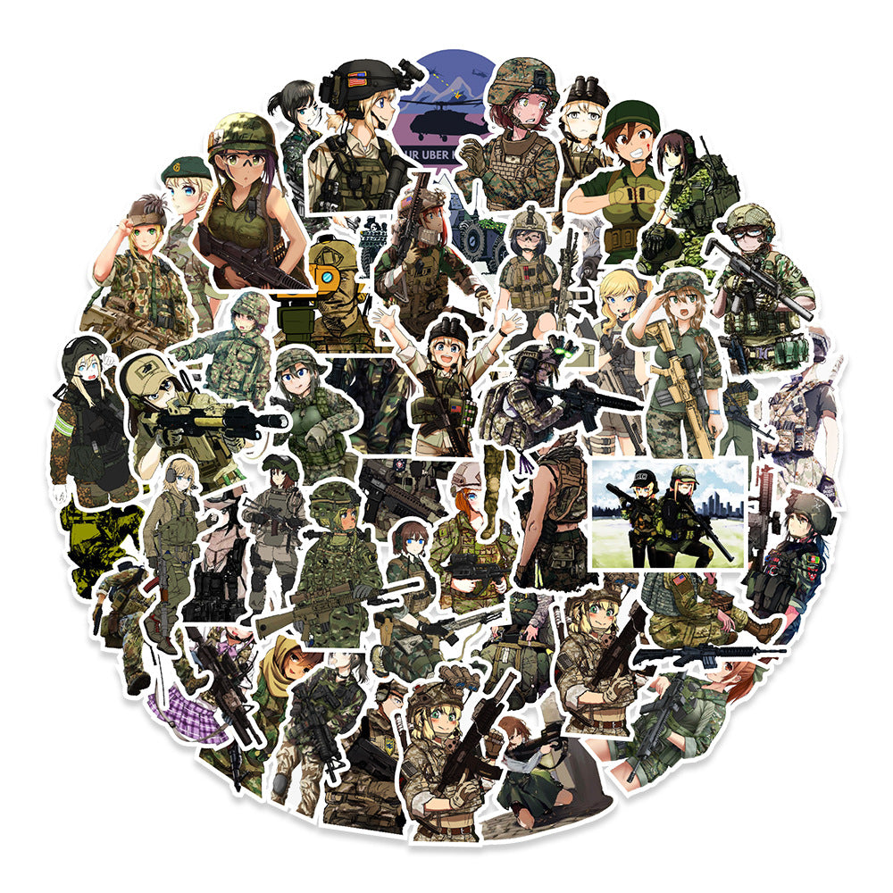 Cartoon Army Sticker Themed - 50 Pack