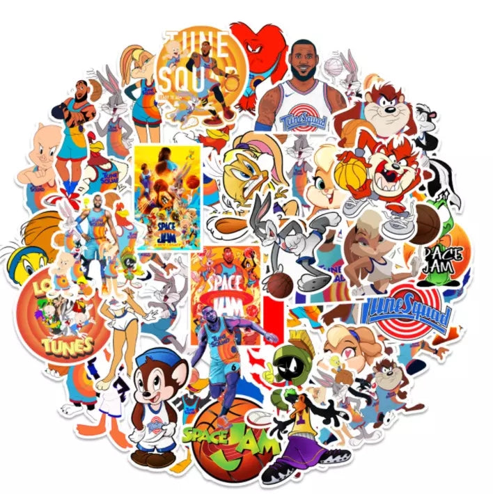Space Jam Themed Stickers - 50 Pack