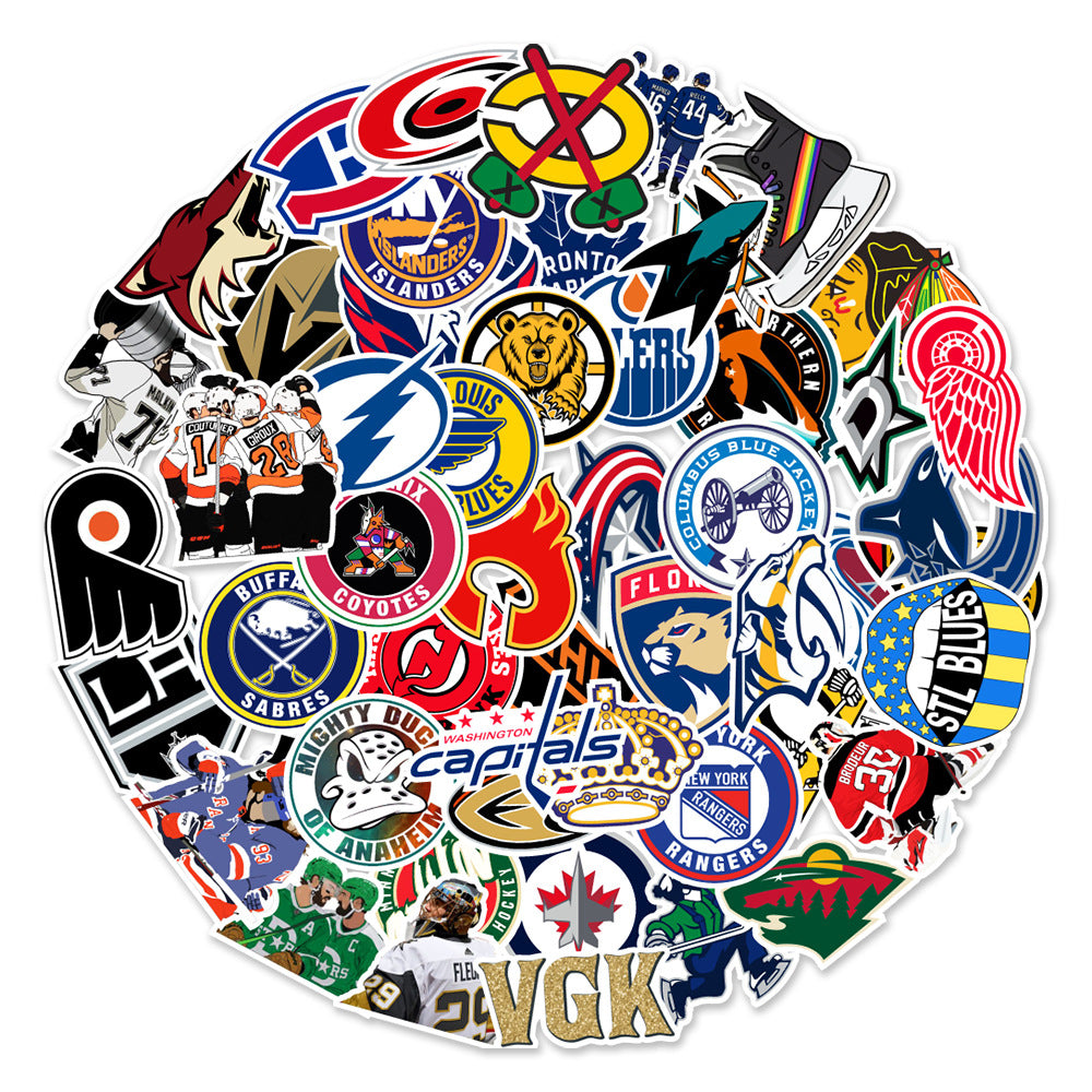 Hockey  Themed Stickers - 50 pack