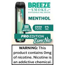 Breeze Pro Zero Nic Disposable Nicotine A&I Family Wholesale Breeze Pro Zero Nic Disposable Nicotine A&I Family Wholesale