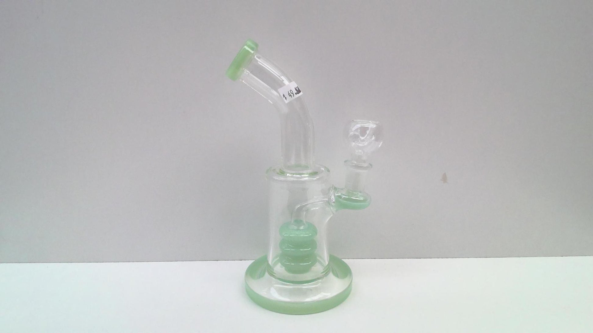 Small Curved Stem with Beehive Perc Colored
